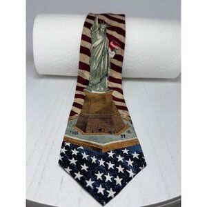 Campbell's Tomato Soup Statue of Liberty USA Flag Novelty Necktie 1995